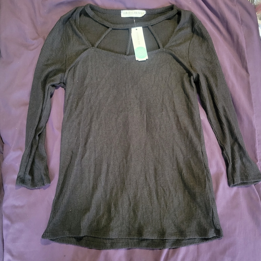 NWT American Able Junipero Cut Out Knit Top